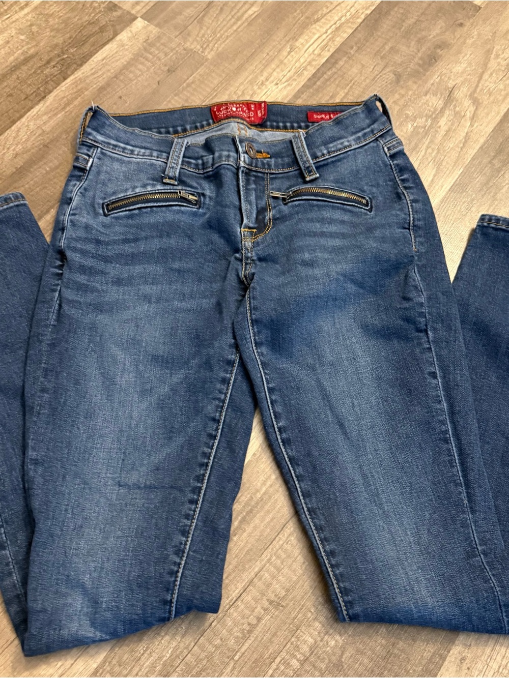 Lucky Brand Charlie Super Skinny Zip Ankle Jeans Dark Wash